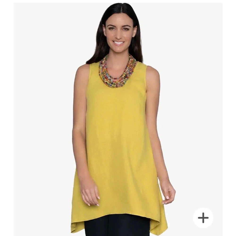 Stella Carakasi Natural Lux‎ Linen Summerfield Cactus Tunic Top XXL Pockets - Picture 13 of 13